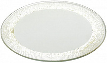 Подсвечник тарелочка круглый с серебряным декором 12 см