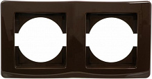 Рамка двухместная TEM Ekonomik горизонтальная шоколадный 4326123