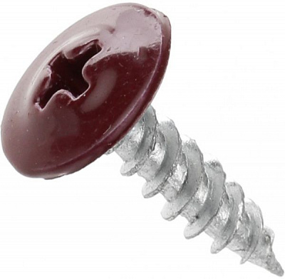 Саморез с пресс-шайбой острый 4,2x16 мм вес бордовый RAL 3005 Expert Fix