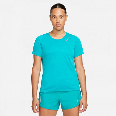 Футболка Nike W NK FAST DF SS TOP DD5927-443 р.M бирюзовый