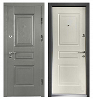 Двері вхідні Міністерство дверей Оптима 257 антрацит / біла текстура 2050х860 мм праві