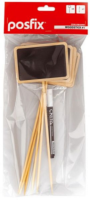 Табличка ценник меловая 80х50 мм WOODSTICK #1 6 шт.