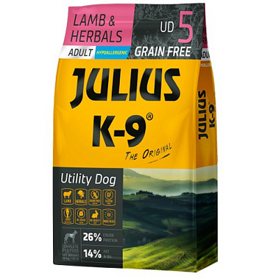 Корм сухий беззерновий для усіх порід JULIUSК-9 з ягням 10 кг