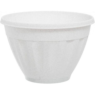 Горшок пластиковый Алеана Жанна глубокий круглый 6л белый с серым (112086) 