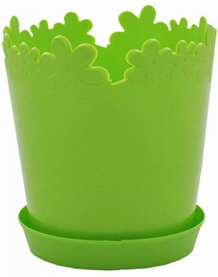 Горщик пластиковий Алеана Лютик круглий 2л зелений (115059)
