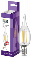Лампа светодиодная IEK FIL CA35 7 Вт E14 3000 К 220 В прозрачная 