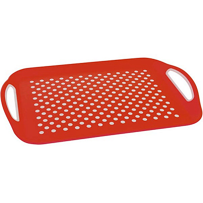 Поднос Vetro Plus прямоугольный красный