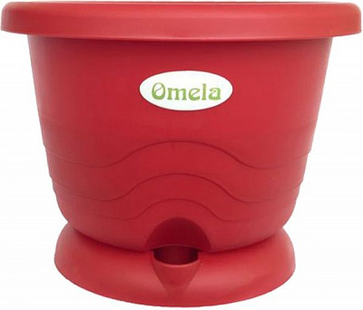 Горшок пластиковый Омела Омела Пастель 1,6 литра круглый 1,6л паприка 