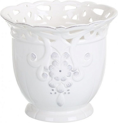 Кашпо керамическое Рассвет круглый (LJ14A5216WD) айвори 