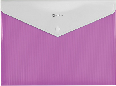 Папка-конверт А4 непрозора на кнопці Смуга рожева Optima O31315-09