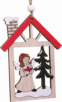 Декоративная подвеска Дом 9x12 см 6014-74