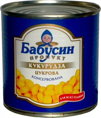 Кукуруза консервированная Бабусин продукт сахарная 340 г
