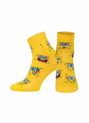 Шкарпетки унісекс Conte-Kids 3074 Spongebob (середньої довжини) 732 р.17-18 яскраво-жовтий