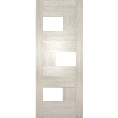 Дверь межкомнатная ОМиС Куб 70 см дуб беленый со стеклом