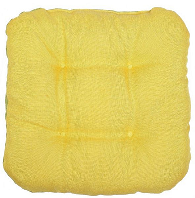 Подушка на стул Безе 41х41х8 жаккард С18+С09 желтый+оранжевый