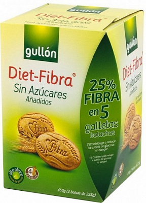 Печиво Gullon без цукру Diet Fibra 450 г