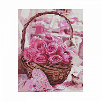 Картина стразами Корзина с розовыми розами FA40799 Strateg 