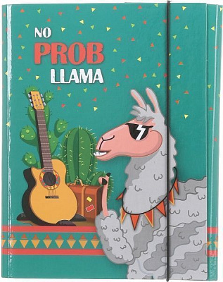 Папка для зошитів No prob Lama 20х25 на резинці зелена iTEM