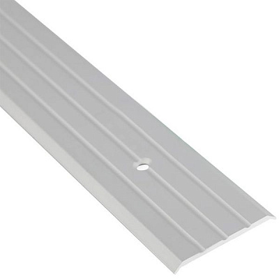 Поріжок алюмінієвий анодований Braz Line рифлений з отворами 40x2700 мм срібло