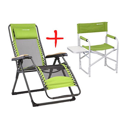Шезлонг раскладной Кемпинг SV400 + стул раскладной Кемпинг PR-300