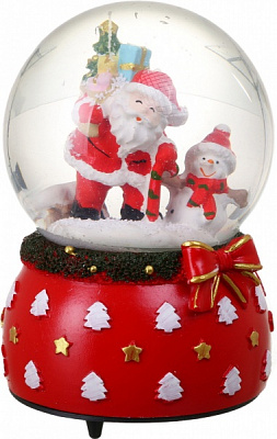 Сувенир новогодний музыкальный снежный шар JHSD-100-29 светодиодная (LED) 
