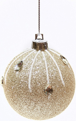 Шар новогодний Капли золотистый