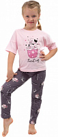Пижама детская для девочки Roksana 0068/12015 р.122 розовый 