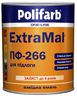 Эмаль алкидная Polifarb ExtraMal ПФ-266 красно-коричневый глянец 2,7кг