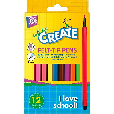 Фломастеры Create 12 шт. CF15216 Cool For School