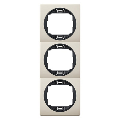 Рамка трехместная Aling-Conel Eon вертикальная бежевый/черный E6713.9E