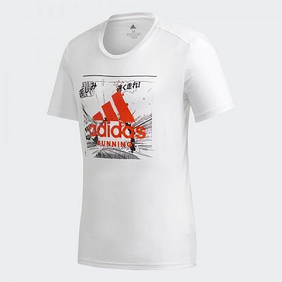 Футболка Adidas FAST GFX Tee FJ4997 XL белый