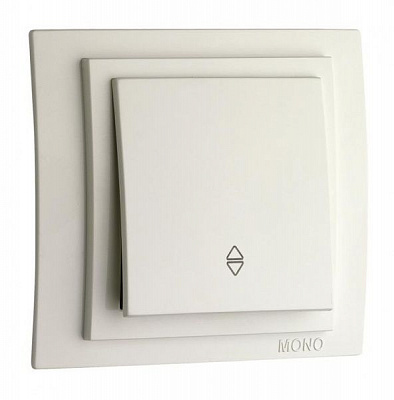 Выключатель проходной одноклавишный Mono Larissa без подсветки 10 А 250В белый 103-191925-109