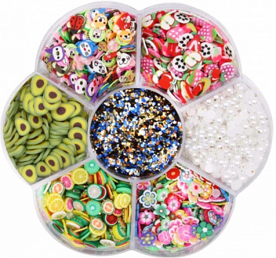 Набір прикрас Намистини та пласкі фігури для декорування 7 форм MX62541 Maxi