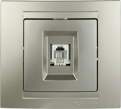 Розетка телефонна Gunsan Moderna бежевий металік MD 29 25 120