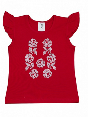 Вышиванка для девочек Luna Kids Розы р.128 красный 