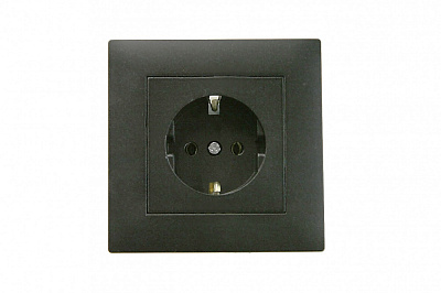 Розетка с заземлением Makel Rizz IP20 черный матовый 88054028