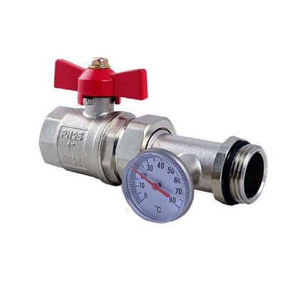 Кран шаровой FADO S.r.l прямой с термометром 1
