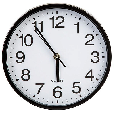 Часы настенные кварцовые 23 см черные