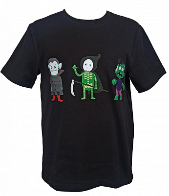 Футболка для девочек/для мальчиков WP Merchandise Halloween Чувачки р.128–134 черный 22134 