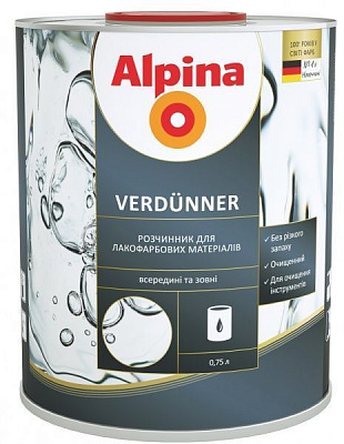 Розчинник для лакофарбовий матеріалів VERDUNNER Alpina 0,75 л