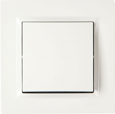 Выключатель одноклавишный Simon 10 без подсветки 10 А 250В белый CW1.01/11