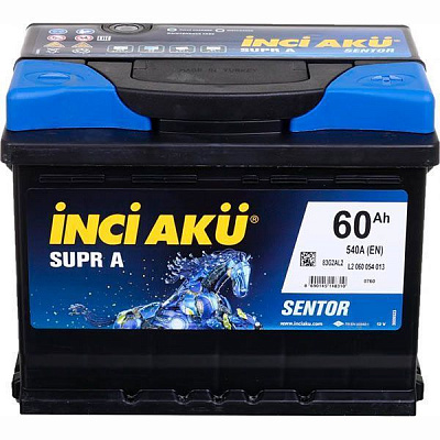 Акумулятор автомобільний INCI Supra (Sentor) 60А 12 B L2 060 054 013 «+» праворуч