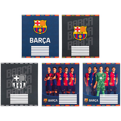 Тетрадь школьная 12 лист. ячейка FC Barcelona KITE