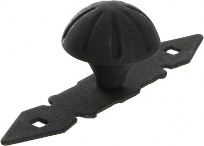 Ручка-скоба кругла на опорі чорний матовий