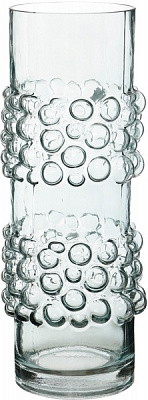 Ваза стеклянная Bubbles 37 см прозрачная 