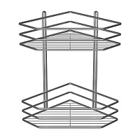 Полиця для ванної Метал-Стиль кутова 25 см 2-ярусна хром ПВ-25232