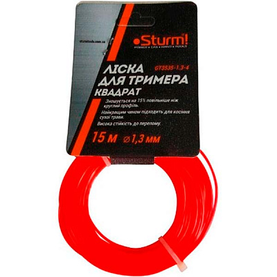 Леска для триммеров Sturm GT3535-1.3-4 15 м квадрат O1,3 мм