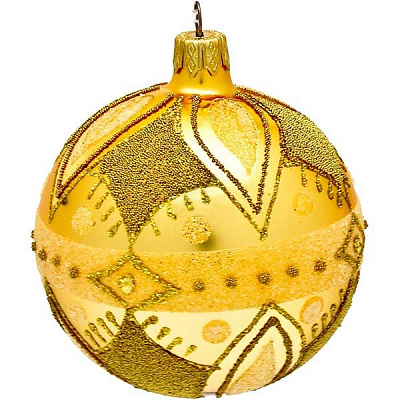 Шарик новогодний 4854 золото 80 мм