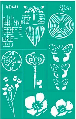 Трафарет багаторазовий самоклейкий №4040 серія Emotion & Romance 130х200 мм GPT50045996 1 шт. Rosa Talent