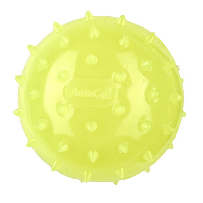 Іграшка для собак AnimAll Fun м'яч шипований з пищалкою 75 мм жовтий